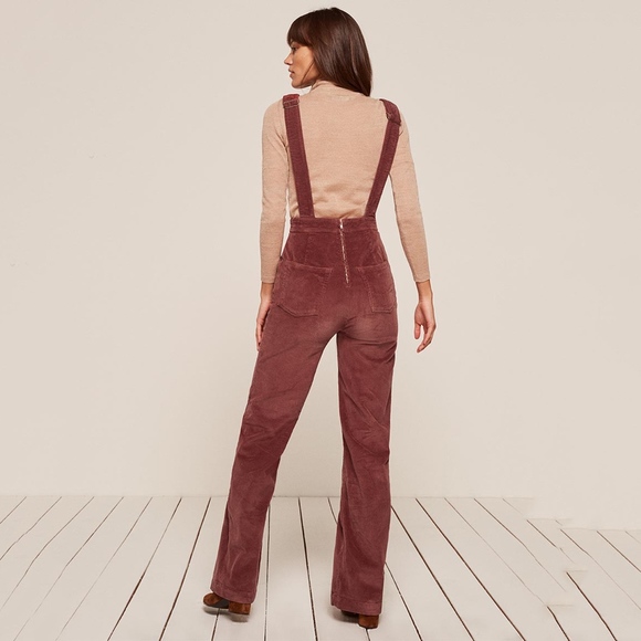 ✨sold✨reformation • rust overall corduroy jumpsuit - Picture 4 of 7